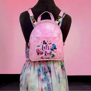 Mini Backpack Purse Let’s Roll in Pink